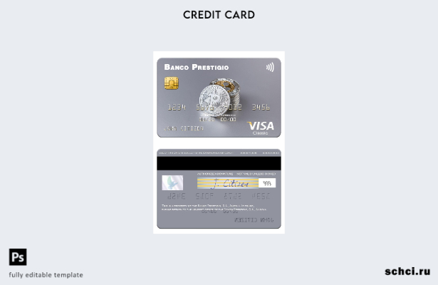 цифровая загрузка шаблона карты Visa Angola Banco Prestigio, SA